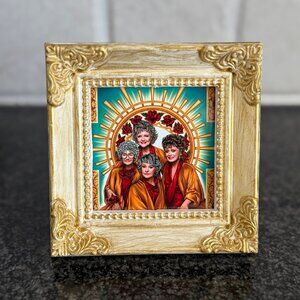Saint Golden Girls St. Betty White Print Hand Painted Gold Antique Style Frame